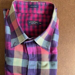 Paul & Shark Yachting 2XB Button Up Casual Shirt Multi Color Large Check